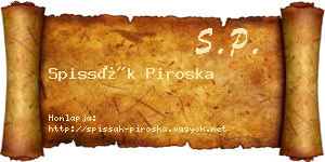 Spissák Piroska névjegykártya
